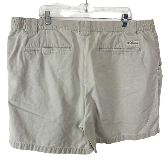 Columbia Cargo Shorts Men XXL Cream Zip Front 100% Cotton Inseam 6.5" Fishing - Picture 2 of 14